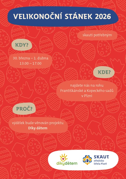 Skauti pomohou prodejem jarních dekorací projektu Díky dětem