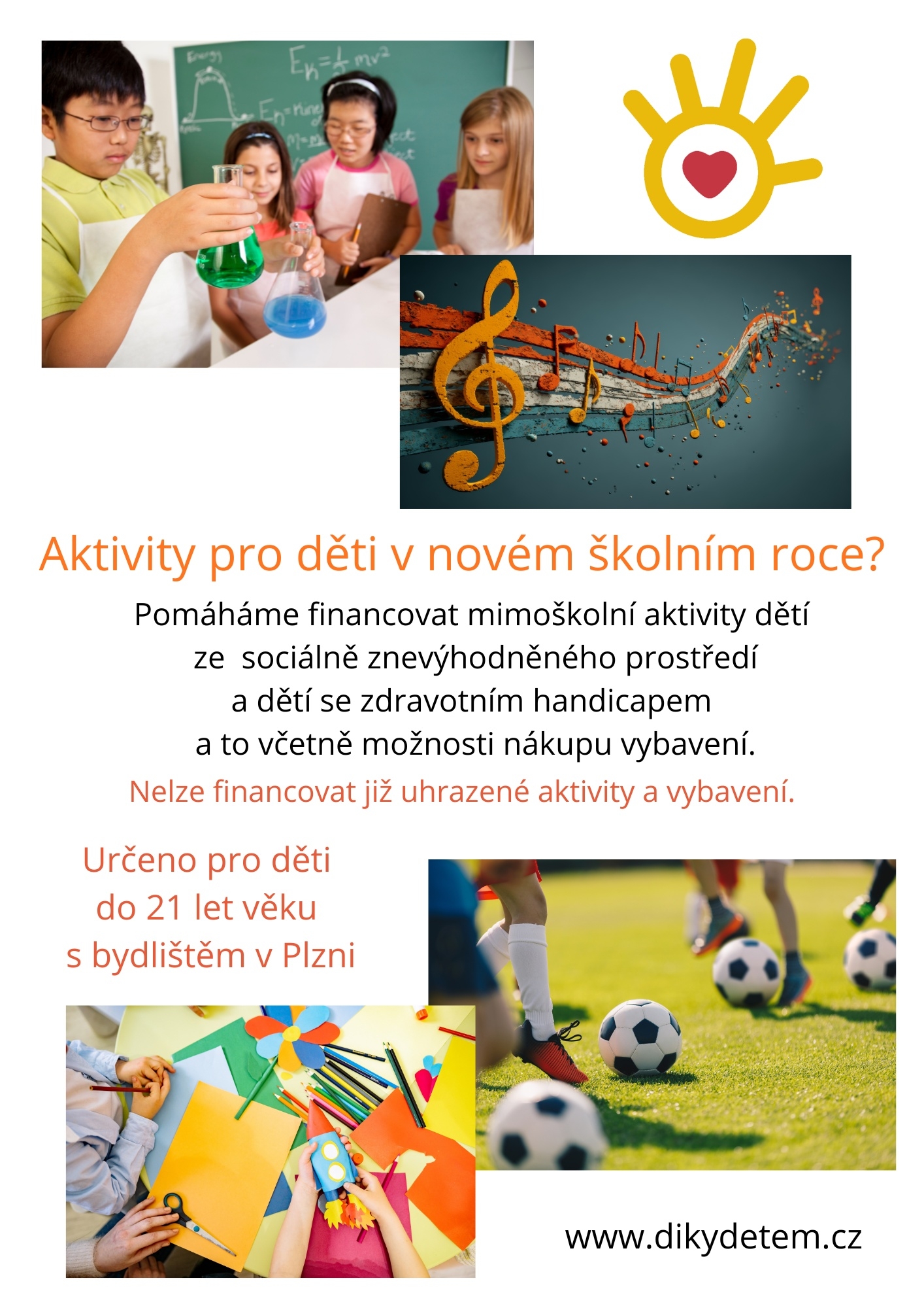 Projekt Díky dětem přispívá dětem s bydlištěm v Plzni na mimoškolní aktivity